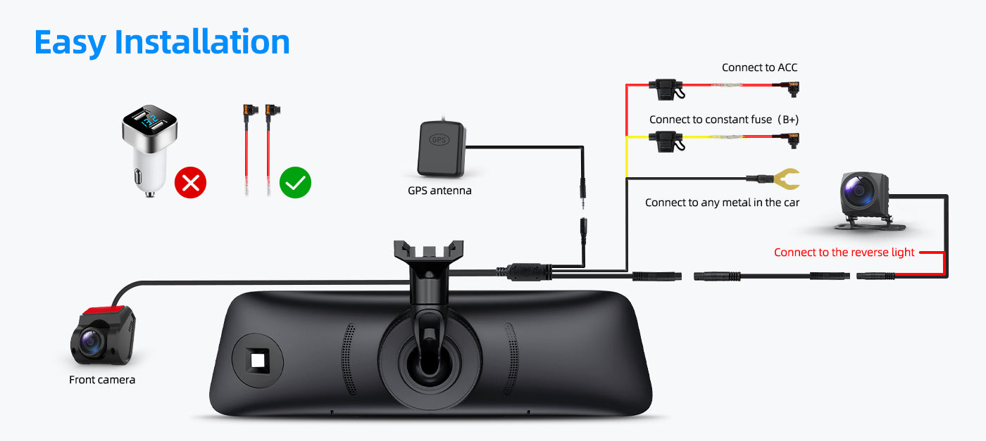 T9 Pro 1080P Front and Rear Dash Cam for Car & Truck with GPS – AUTO-VOX